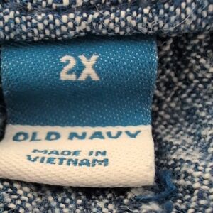 Old Navy Blue Linen Cropped Pants